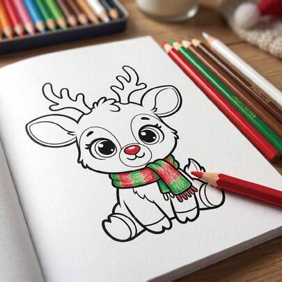1/2/3/4pcs Christmas Tracing Book, Cartoon Line Art Coloring Book, Fill-In-The-Blanks Painting Book, Drawing Book, Painting Book, Coloring Book, Student Art Supplies