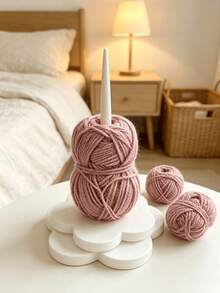 1pc Flower Base Yarn Holder, Rotating Yarn Spindle Stand, Handmade Knitting Auxiliary Tool, Desktop Yarn Storage Decor - Flower - View 4