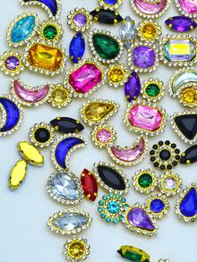 50pcs Multicolor Handmade Sewing Rhinestone Claws, Rhinestone Clothing, Shoes, Hats, Bags DIY Materials, Jewelry Accessories - Color Mixing - View 4