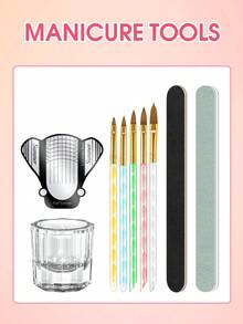 COSCELIA Acrylic Nail Kit Set - 30ml Acrylic Liquid Pink Clear Acrylic Powder Nail Forms & File For Nail Extension Complete Nail Extension - Multicolor - View 8