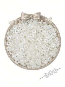 200pcs Beadia 1pack Flower Design DIY Acrylic Beads Valentines - Beige - View 9