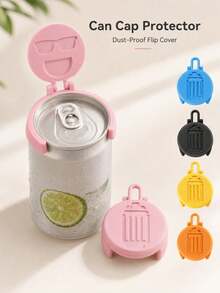 1/2/4pcs Portable Can Lid Protector, Dust-Proof Sealing Cover, Creative Design Reusable Flip-Top Beverage Can Lid, Dust-Proof And Insect-Proof, With Portable Hanging Ring, Suitable For Carbonated Drinks, Beer And Soft Drink Cans, Cartoon Style, Suitable For Kitchen, Home, Cafe, Restaurant, Party, Picnic And Travel Use, Kitchen Gadget - View 2
