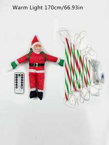 1pc USB Powered Santa Climbing Ladder Light, Warm White LED Fairy String Lights, Easy Hanging Christmas Decoration Light, Indoor & Outdoor Use, Suitable For Windows, Walls, Christmas Tree, Home Holiday Party Decor - USB Santa Claus Ladder Light - View 12
