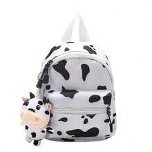 1pc Mini Cow Print Backpack, Outdoor Travel Crossbody Bag For Women, Casual Small Backpack, Back To School Essential, Halloween, Christmas Gift - A - View 8