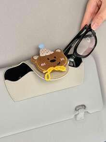 Car-Mounted Glasses Clip Featuring Cute Animals, Multi-Functional Visor Organizer For Sunshade, Tickets And Name Card,Car Interior Sun Visor Accessories - Multicolor - View 3