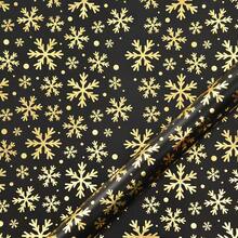 15/1pc Black & Gold Christmas Gift Wrapping Paper 50*70cm Snowflake Christmas Tree & Reindeer Pattern Holiday Gift Packaging Handmade Paper - View 9