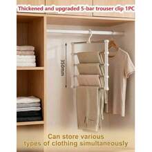 Multi-Layer Pants Rack - Space-Saving Foldable Design, Helps Efficiently Organize Your Closet; Suitable For Jeans, Leggings And Casual Pants Plastic Multi-Layer Pants Rack; Features Non-Marking Anti-Slip Storage Function, Easy To Assemble,Travel Essential,Room Décor - View 14