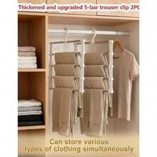 Multi-Layer Pants Rack - Space-Saving Foldable Design, Helps Efficiently Organize Your Closet; Suitable For Jeans, Leggings And Casual Pants Plastic Multi-Layer Pants Rack; Features Non-Marking Anti-Slip Storage Function, Easy To Assemble,Travel Essential,Room Décor - View 12