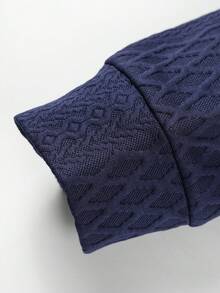 Kemeja Polo Lengan Panjang Pria Kasual Serbaguna untuk Musim Semi/Gugur dengan Desain Blok Warna - Biru - View 6