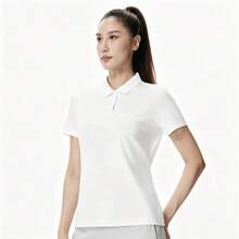 LI‑NING Fitness 系列女款反光冰感吸濕排汗短袖 Polo 衫 APLW146 - 白色 - 查看 1