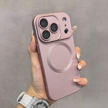 Magnetic Metallic Paint Phone Case Compatible With Iphone 18 Pro Max 17e 16 15 14 13 12 11 Pro Plus,Camera Protect,Wireless Charging TPU Soft Cover - Rose Gold - View 4