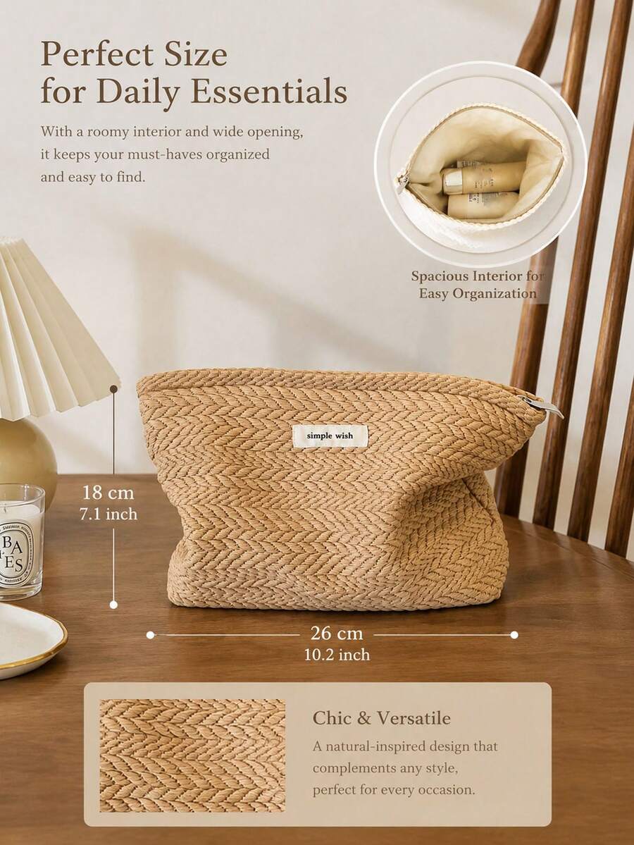 1pc Wheat Pattern Mother & Baby Storage Clutch, Large Capacity Zippered ...