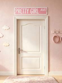 1pc Girly Pink Street Sign Wall Decor, Bedroom Door Above Wall Hanging, Home Room Atmosphere Decoration - Pink - View 2