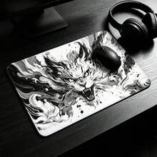 Gaming Mouse Pad XL Extended Anime Mouse Pad, Large Cute Kawaii Big Computer Mouse Mat Desk Pad With Non-Slip Rubber Base And Stitched Edge For Home Office -Black White Cat - View 10
