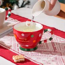 1pc Christmas Mug, Cartoon Gingerbread Man & Santa Claus Mug, Large Capacity, Perfect For Christmas Use, Ideal Christmas Gift - Multicolor - View 10