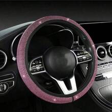 1-Piece Rhinestone Car Steering Wheel Cover, Shiny Diamond Steering Wheel Cover, No Inner Ring, Women's Car Interior Accessories - Steering Wheel Cover - View 3