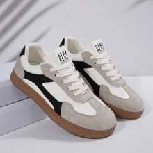 Gentle Daily Low-Top German Training Casual Sneakers, Layered Patchwork Design Enhances Shoe Recognition, Loose And Comfortable Fit Suitable For Different Foot Types, Versatile Women's Shoes For Commuting, Dating And Outings - Black and White - View 8