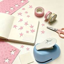 1pc Star Paper Puncher, Paper Punching & Embossing Tool, DIY Star-Shaped Handheld Punch Border, Embossing Machine, Manual Embossing Decorative Puncher, Suitable For Scrapbooking, Journaling, Stamp Card Making, Photos, Scrapbook Supplies, Journal Decoration - Off-center Star Design - View 7