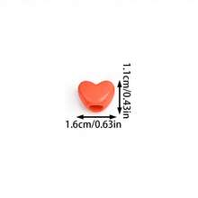 11x16mm Acrylic Heart Beads Solid Color Love Shape Spacer Loose Beads For Jewelry Making DIY Bracelet Necklace Earring Keychain Phone Chain - Large Heart With Holes - View 5