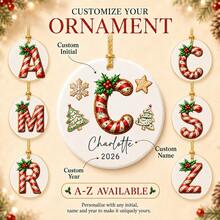 Custom Large Christmas Initial Hanging Decor, Holiday Cookie Letter Wall Hanging Decoration, Personalized Name Tree Pendant, Suitable For Holiday Home Decor, Custom 2026 Gift For Family And Friends, Customizable A-Z Christmas Decoration, Room Decor, Commemorative Gift, Family Gift - Style C - View 4