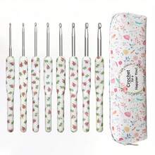 1 Set New White Floral Soft Ceramic Crochet Hook, Suitable For Knitting Scarves, Socks, Gloves And Other DIY Handmade Projects - Crochet Set - View 8