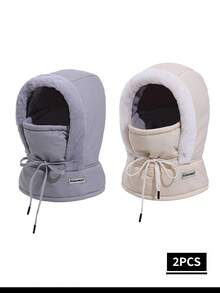 Musion 1/2/3pcs Fleece Lined Winter Balaclava, Windproof Drawstring Full Face Coverage Warm Snow Hat, Suitable For Skiing Outdoor Cold Weather, Warm Balaclava, Fleece Lined Drawstring Full Coverage Face Mask Hat, Suitable For Outdoor Travel Daily Use - Multicolor - View 18