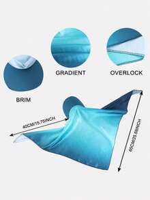 1pc Women's Gradient Color Satin Brim Headscarf Square Bandana Duck Bill Cap Outdoor Sun Protection Headwrap Suitable For Daily Use - Multicolor - View 2