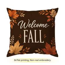 4pcs/1pc Autumn Deep Brown Pumpkin Theme Decorative Pattern Pillow Case Without Insert, Single-Sided Printed Pillow Case, Suitable For Living Room Bedroom Home Decor, All Season Pillow Case - Multicolor - View 10