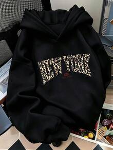 Tween Girl Fun Print Sweatshirt, Warm And Comfortable Thermal Lined Pullover Sweatshirt For Autumn/Winter - Black - View 1