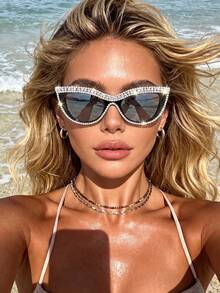 1 Pair Rhinestone Cat Eye Women's High-End Personalized Party Fashion Glasses - Multicolor - View 7