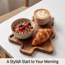 Wooden Acacia Cutting Board, Double-Sided Bread & Cheese Board, Functional Kitchen Accessory, Suitable For Fruit, Meat And Bread Cutting, Can Be Used As A Meal Prep Workstation, Perfect For Chef's Birthday, Party, Christmas, Easter, Wedding Holiday Gift - 1PC - View 10