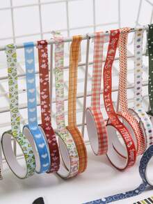 8 Rolls/Box Vintage Washi Tape, 0.7cm Wide DIY Handbook Tape, Suitable For Student Stationery, Diary And Album Decoration, A Gift For Friends - Multicolor - View 6