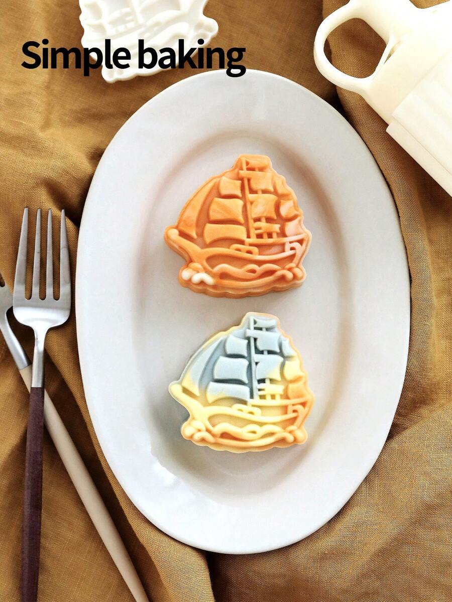 A Set Of Pastry Molds Featuring Sailboat Patterns. Mooncake Molds With Auspicious Meanings. Suitable For Making Gift Treats And Hand-Pressed Sweet Pastry Making Tools. Maamoul Mold. Date Palm Sugar Mold.