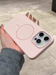 Luxury Magnetic Soft Silicone Phone Case, Compatible With IPhone 18ProMax 18Pro 17Pro Max 17 16 15 14 13 12 11 Pro Max Plus, Supports Magnetic Wireless Charging, Shockproof Protective Cover - Pink - View 6