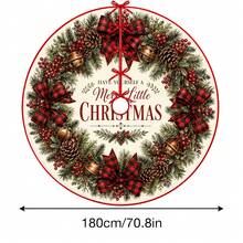 1pc Christmas Wreath Pattern Christmas Tree Skirt, Elegant Color Holiday Decor, 5 Sizes, Unisex Holiday Gift, Suitable For Home And Party Christmas Home Decoration - Christmas Wreath - View 14