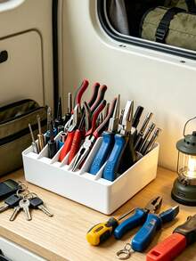 Multi-Slot Pliers Organizer, Tool Accessories, Storage Bracket,Desktop Hand Tool Tray, Garage Drawer Electrician Jewelry Hardware Storage Rack, Anti-Slip Workbench Tip-Nose Pliers Diagonal Pliers Placement Stand - Multicolor - View 3