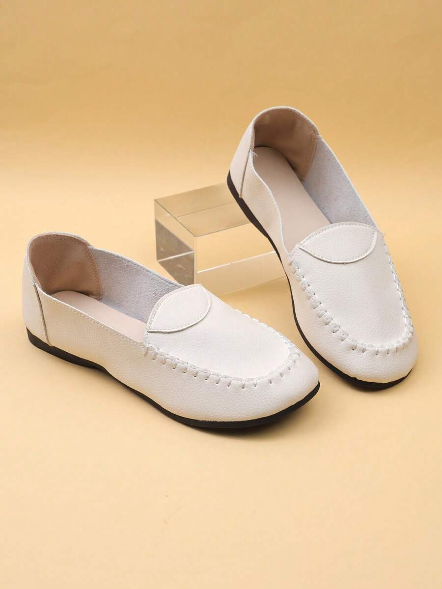 College Home Daily Commute Flat Shoes - Beige - View 1