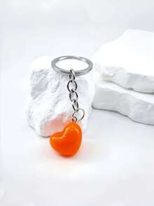 1pc Handmade Glow-In-The-Dark Colorful Heart Keychain, Cute Heart Keyring Pendant, Creative Holiday Gift Souvenir For Lovers And Friends, Creative Gift For Girlfriend, Holiday Gift, Phone And Car Key Ring, Creative Small Gift For Events - Multicolor - View 10