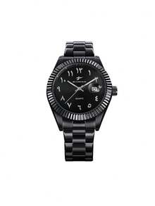 RICECGO Unisex Quartz Watch With Adjustable Black Strap, Round Dial, Casual Sports Fashion Design, Suitable For Daily Wear And Birthday Gift - Black - View 6