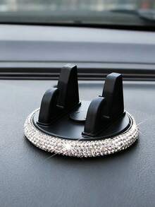 Bling Car Phone Holder For Dashboard, 360° Rotatable Adjustable Cell Phone Mount, Fashion Decorative Car Interior Accessory, Stable Non‑Slip Smartphone Stand For Driving Navigation - Multicolor - View 2