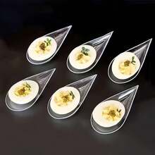 Transparent Boat-Shaped Dessert Spoon, Suitable For Appetizers, Mousse, Pudding, Sashimi Snacks, Wedding Party Gathering Cold Buffet Platter, Home Banquet Bar Creative Snack Container, Minimalist Luxury Plating Decor Tableware - Clear - View 2