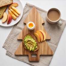 Wooden Acacia Cutting Board, Double-Sided Bread & Cheese Board, Functional Kitchen Accessory, Suitable For Fruit, Meat And Bread Cutting, Can Be Used As A Meal Prep Workstation, Perfect For Chef's Birthday, Party, Christmas, Easter, Wedding Holiday Gift - 1PC - View 4