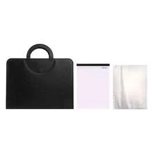 Virellio Black PU Handheld Folder Multi‑Pocket Document Organizer With Note Papers And Document Bags Portable For Office Business Trip - Black-1pc - View 7
