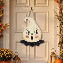 2D Flat Halloween Door Sign, Vintage Halloween Outdoor Decor, Gothic Home Decor, Cute Ghost, Pumpkin, Black Cat, Skull, Owl - Multicolor - View 9