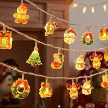 1PC 10LED 2M Cute Christmas String Lights, Suitable For Room Decoration, Bedroom Decoration, All-Season Holiday Decoration, Fairy Tale Lights For Girls, Christmas Festival Colorful Lights, Winter Colorful Lights [Battery Box] - Christmas Collection - View 5