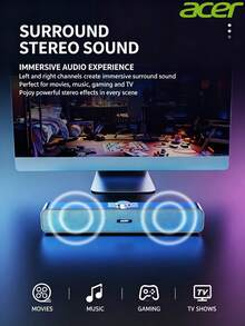 Acer Speaker Komputer Bluetooth OSK218, Speaker Mini untuk Penggunaan di Rumah, Subwoofer Multimedia Panjang, Speaker Gaming Mini USB, Universal untuk Desktop, Laptop, Ponsel, dan Tablet, Kualitas Suara Surround - View 4