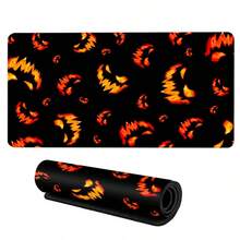 1pc Halloween Design Desk Mat Pumpkin Expression Mouse Pad XXL Large Extended Gaming Mousepad Man Women Office Decor Desk Pad, Big Laptop Computer Keyboard And Mouse Mat With Stitched Edges - View 6