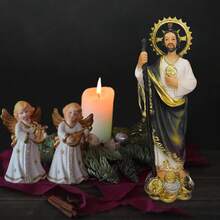 6" Nativity Set With 11 Figures, Nativity Scene Figurines Christmas Indoor Statues Resin Religious Decorations - 8"-st. Jude - View 4