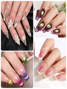 2-In-1 Dual-Head Cat Eye Magnetic Nail Art Tool Set, 3D Cat Eye Nail Effect, Nail Care, Multi-Function Strong Magnetic Cat Eye Gel Nail Polish Steel Ball Adsorption Art Design Accessory, Suitable For Home DIY And Nail Salon Studio - A - View 8