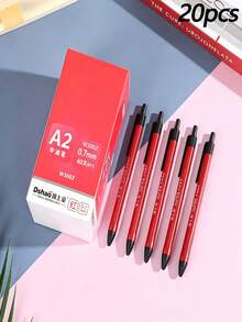 5/10/20pcs Retractable Ballpoint Pens, Medium Tip Smooth Writing Oil Ink Pens, Black Blue Red 3 Colors Optional, Large Capacity Student Office Writing Stationery, Office Learning Supplies, Back To School Gift For Friends - Sets - View 15